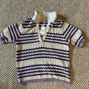 Marine Layer, Spencer Polo Sweatshirt, Cool Wave color, sz Large